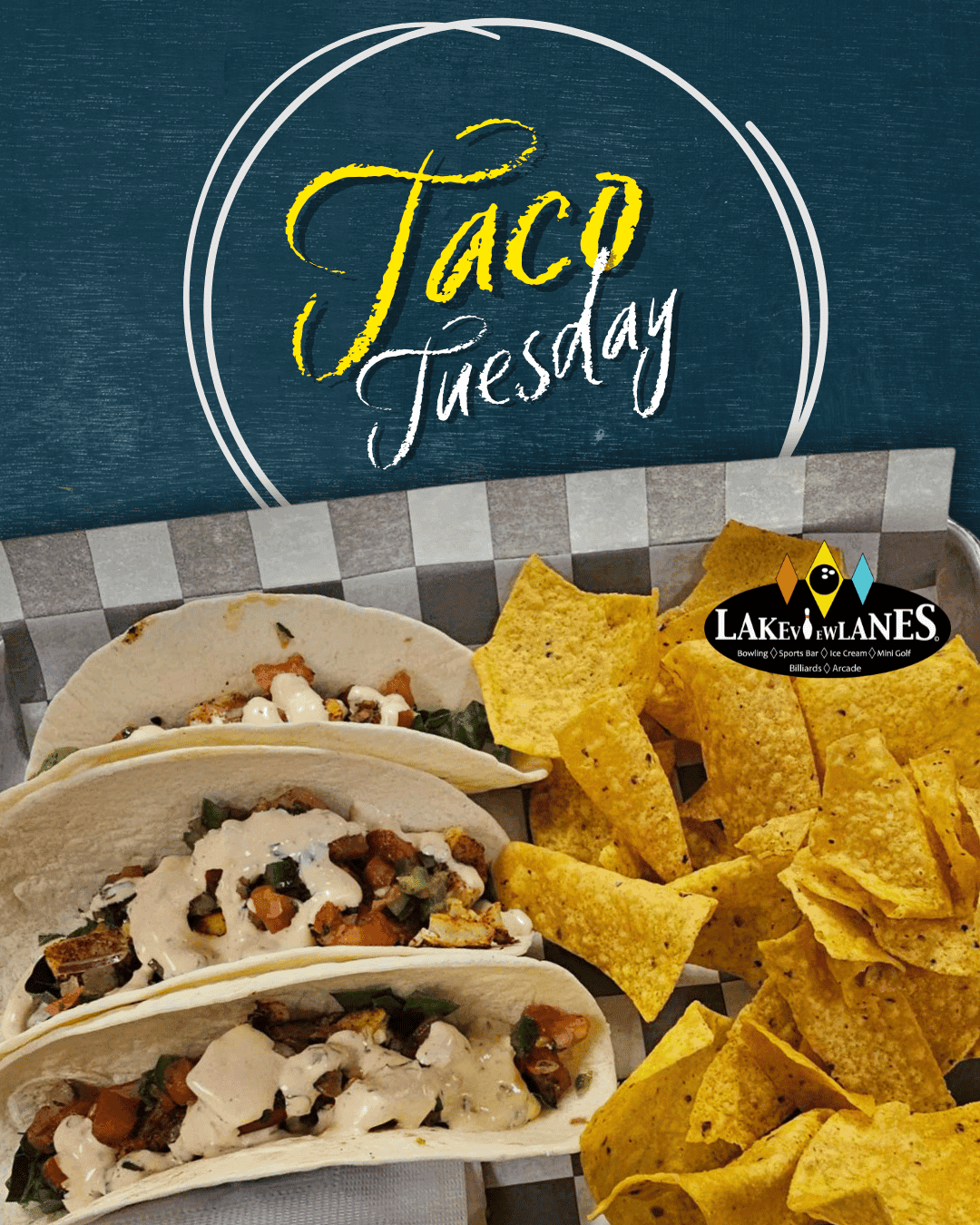 Taco Tuesday- Milgene's Task taco tuesday at lakeview lanes and the yard
