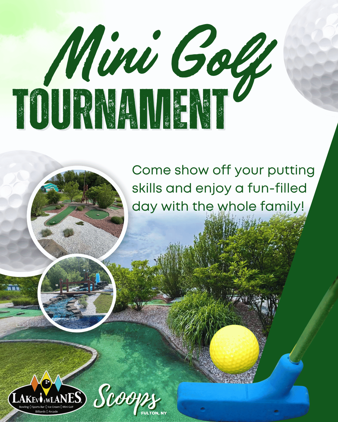 Mini Golf Tournament MINI GOLF TOURNAMENT at Lakeview Lanes!